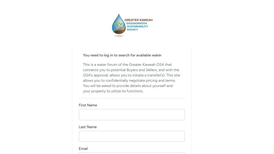 Greater Kaweah Water Exchange Platform
